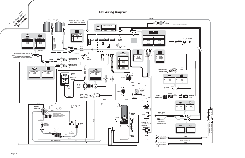 Lift Wiring Diagram  Unfold For  Lift Electrical Schematic