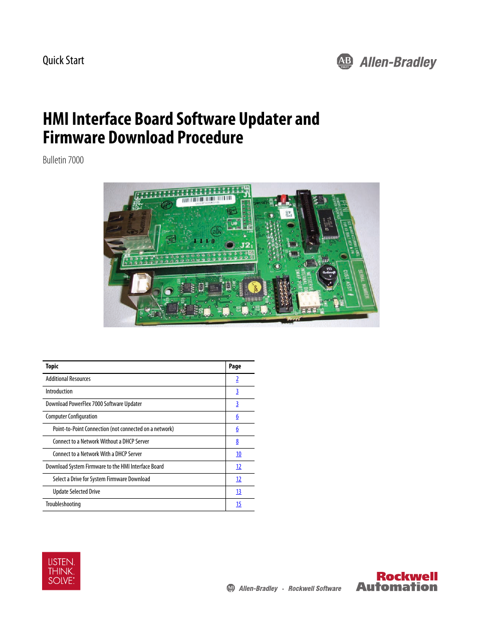 Rockwell Automation 7000 HMI Interface Board Software Updater and