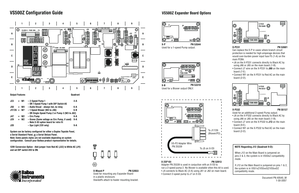 Balboa Water Group VS-Series Configuration Guide User Manual | 1 page