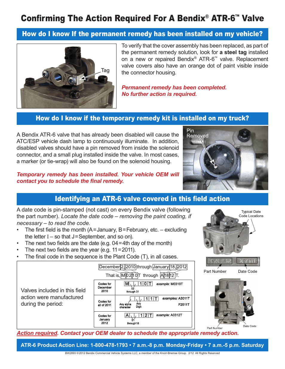 Bendix Commercial Vehicle Systems Atr 6 Valve User Manual 1 Page