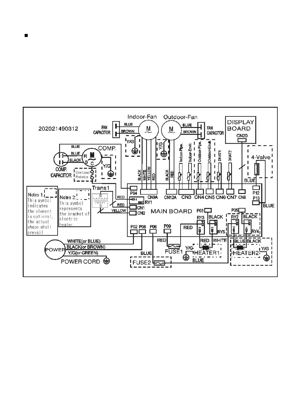 Wiring diagram | Klimaire KTHM015-E5H2 PTAC Service Manual User Manual