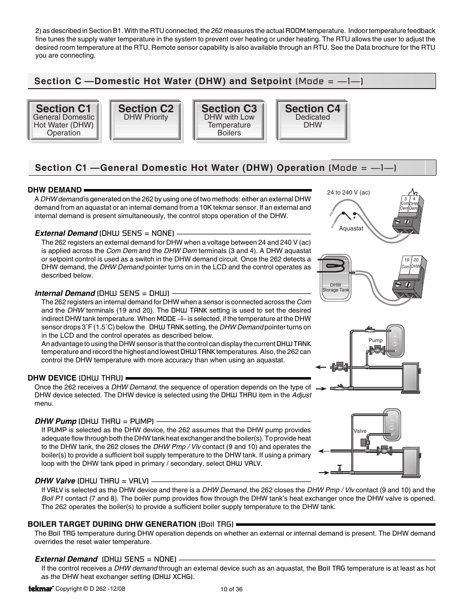 Boiler Temperature Aquastat