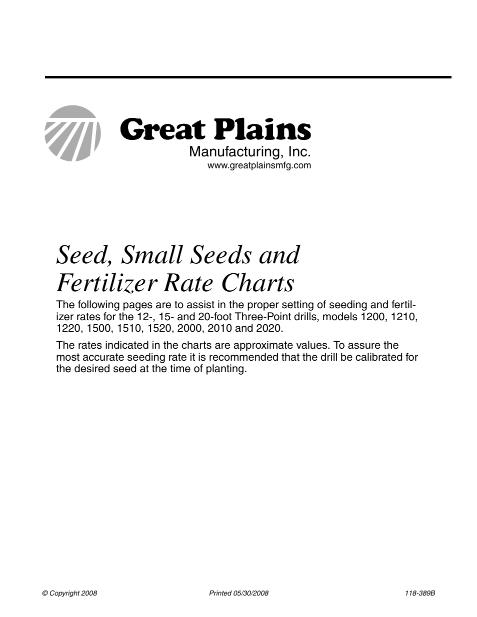Great Plains Drill Seed Chart