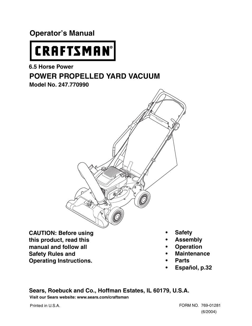 Craftsman 247.77099 User Manual | 52 pages