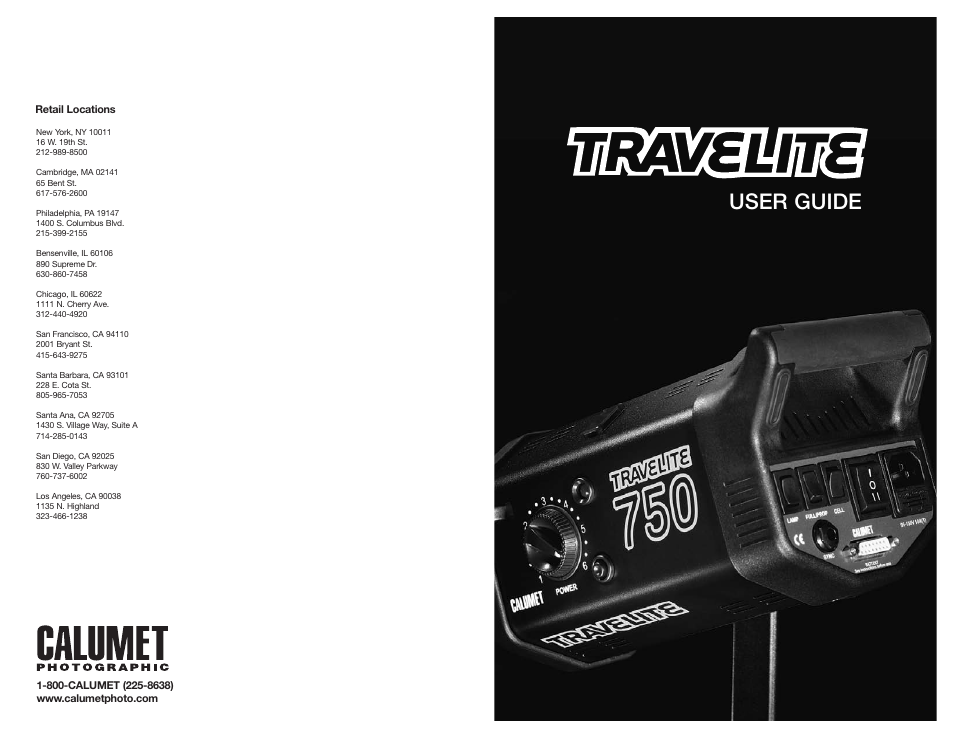 Calumet TRAVELITE 750 User Manual | 6 pages