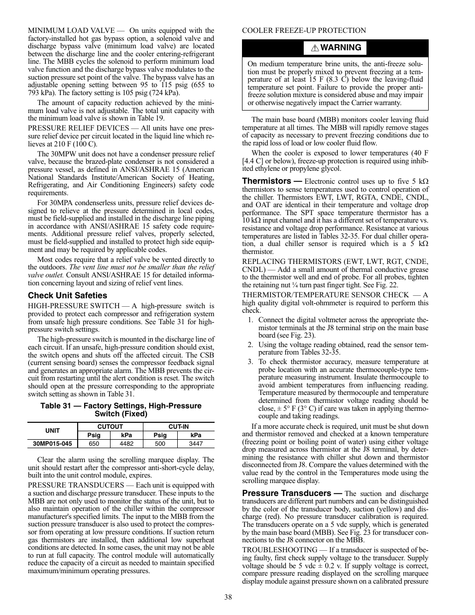 Carrier AQUASNAP MPW015-045 User Manual | Page 38 / 80