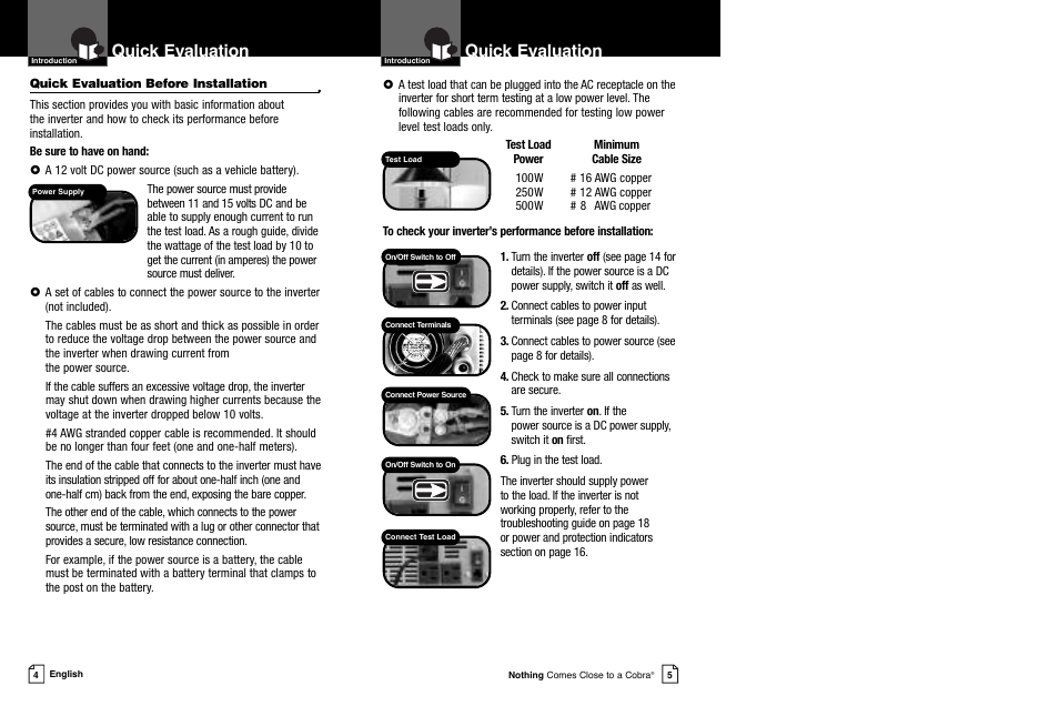 Quick evaluation | Cobra Electronics CPI 2550 User Manual | Page 5 / 15