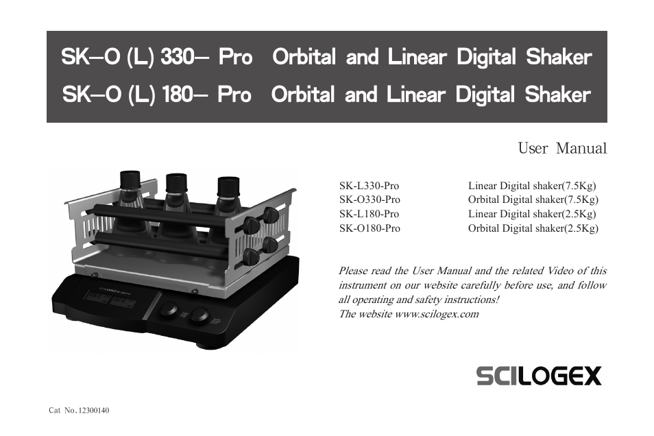 Scilogex SK-O180-Pro User Manual | 16 pages | Also for: SK-L180-Pro, SK