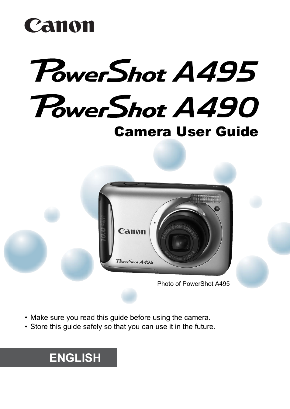 Canon PowerShot A495 User Manual | 131 pages | Also for: PowerShot A490