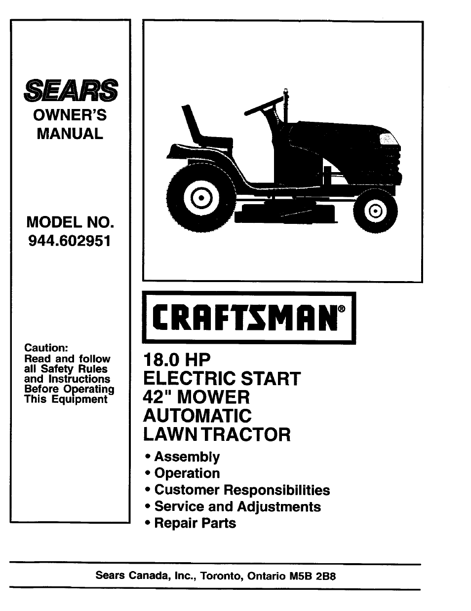 Craftsman 944 602951 User Manual