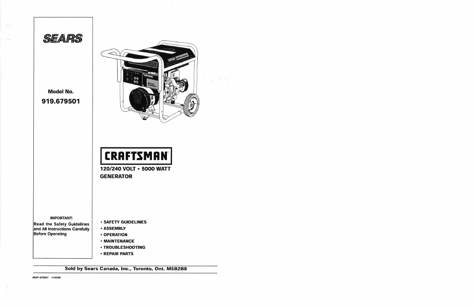 Craftsman 919.679501 User Manual | 40 pages