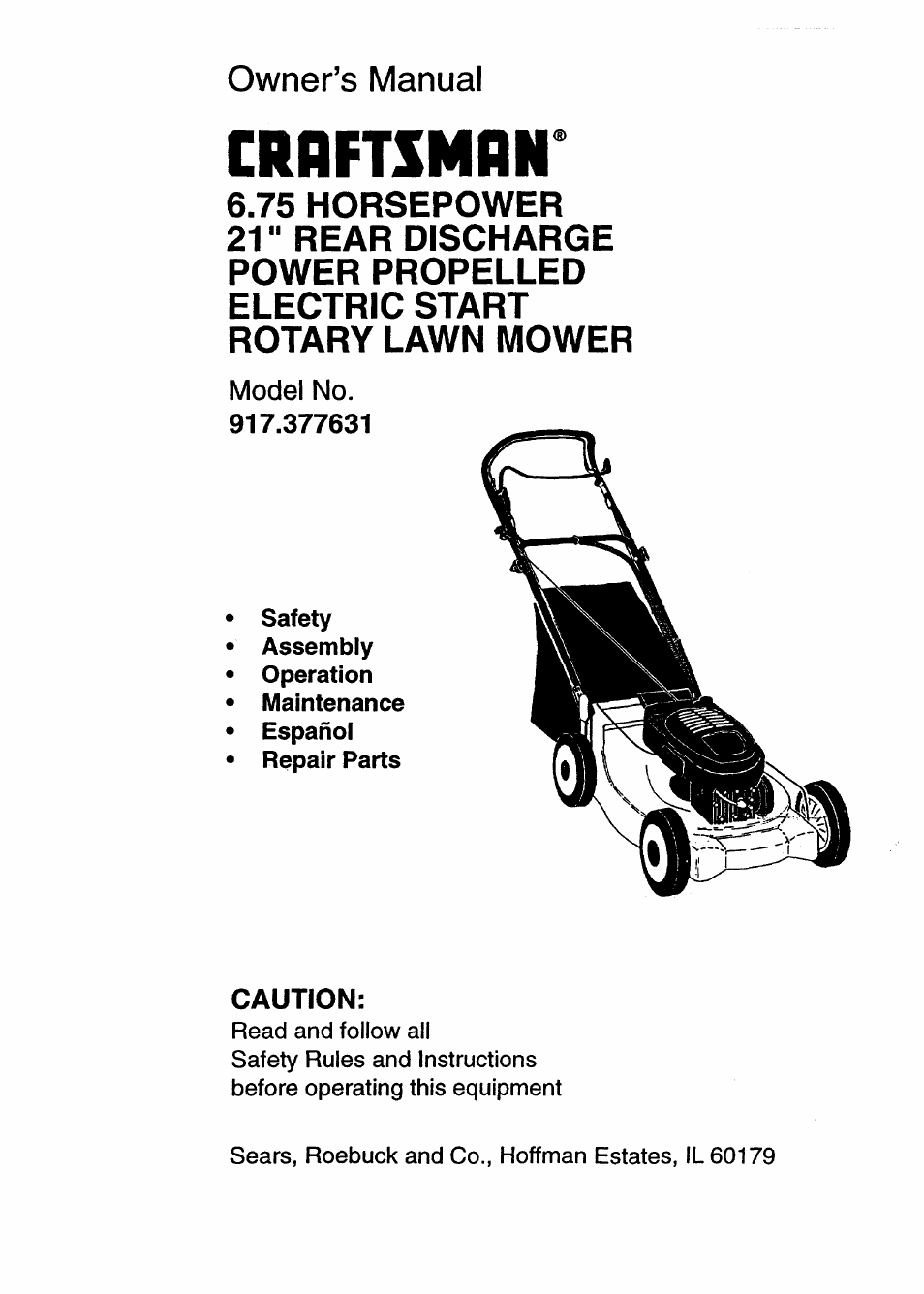 Craftsman 917.377631 User Manual | 46 pages