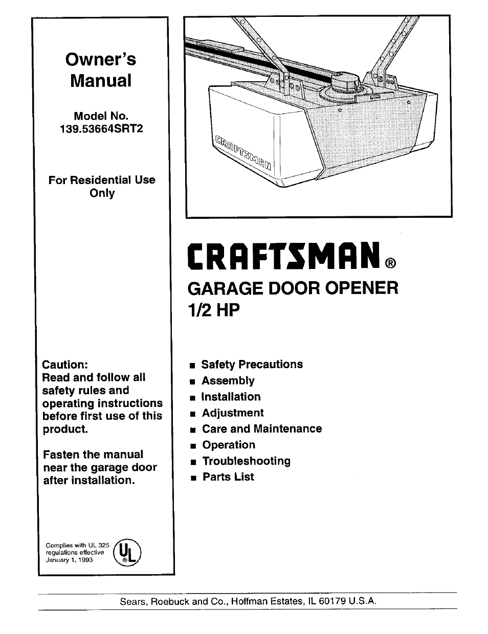 Craftsman 139.53664SRT2 User Manual | 40 pages