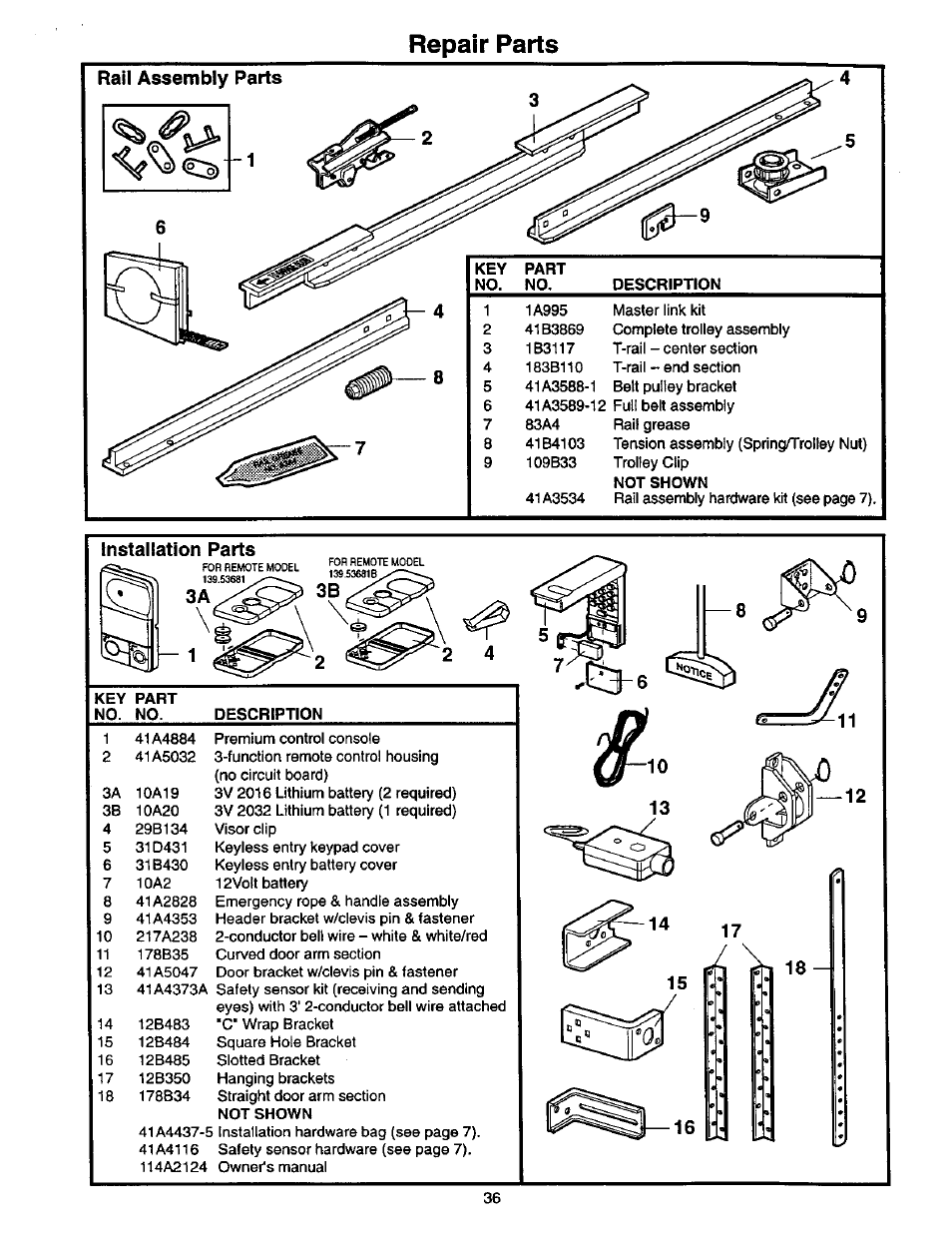Repair parts | Craftsman 139.53664SRT2 User Manual | Page 36 / 40