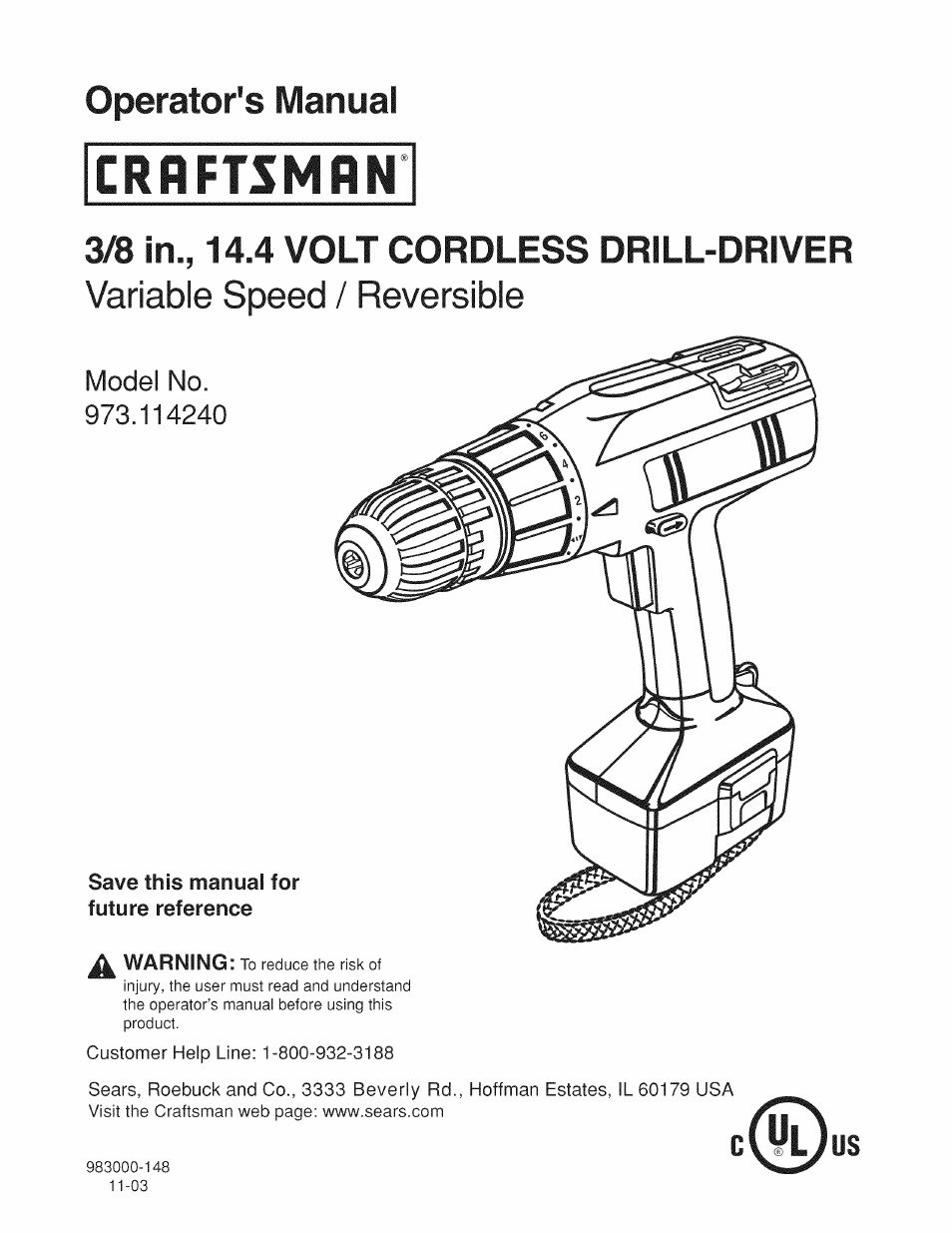 Craftsman 973.114240 User Manual | 18 pages