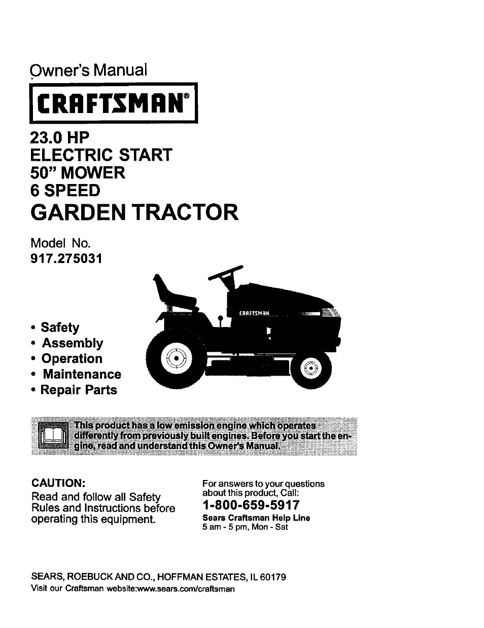 Craftsman 917.275031 User Manual | 60 pages