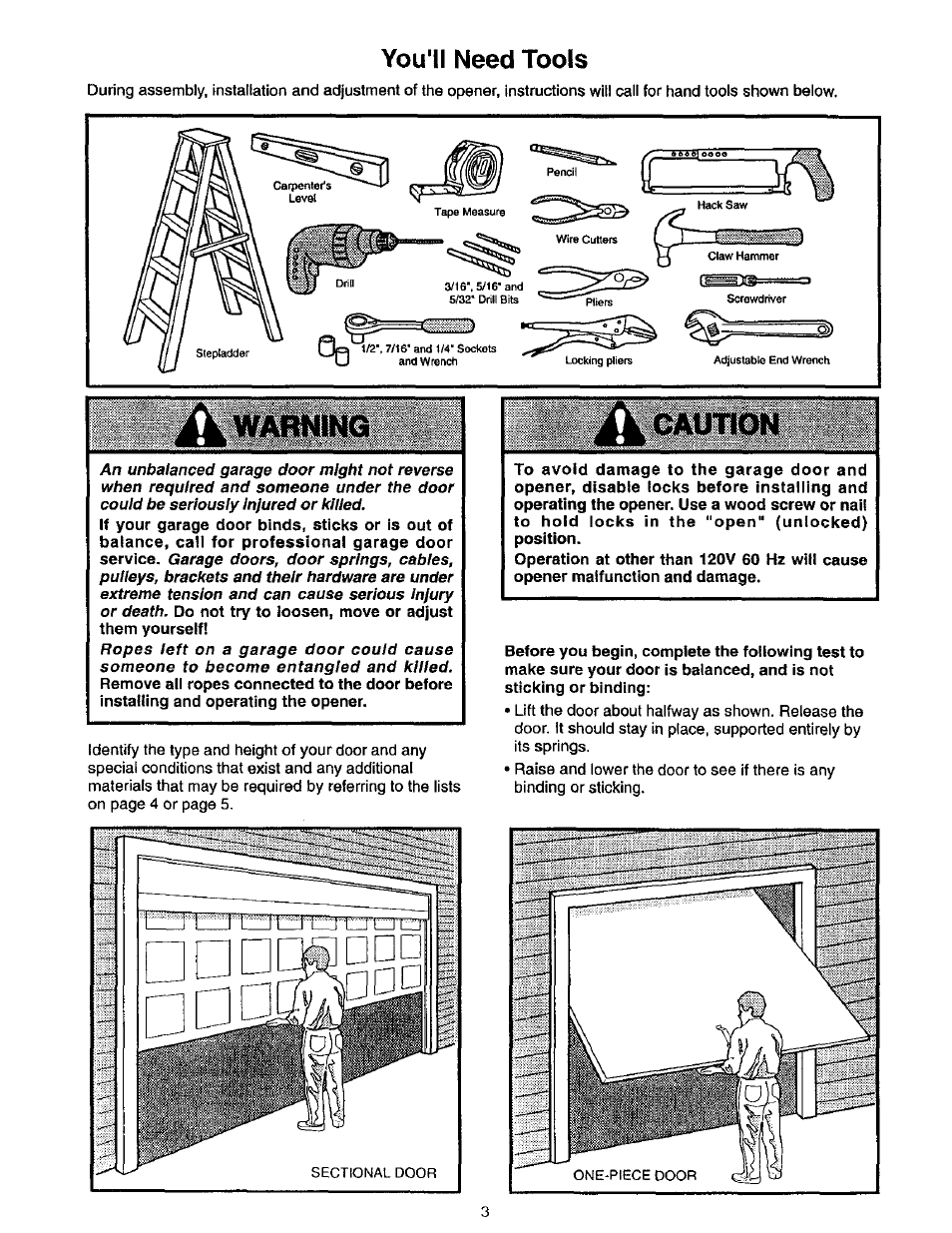 You'll need tools | Craftsman 139.53975SRT User Manual | Page 3 / 40