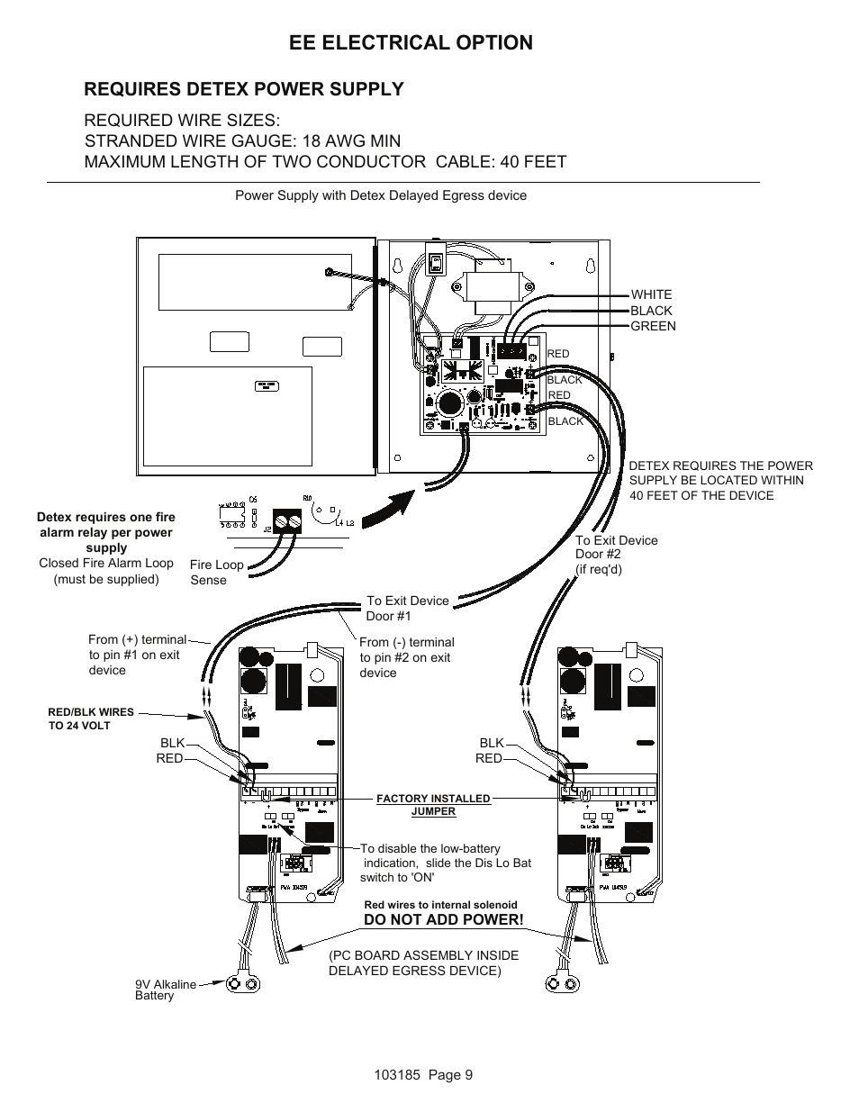 Ee Electrical Option Requires Detex Power Supply Detex