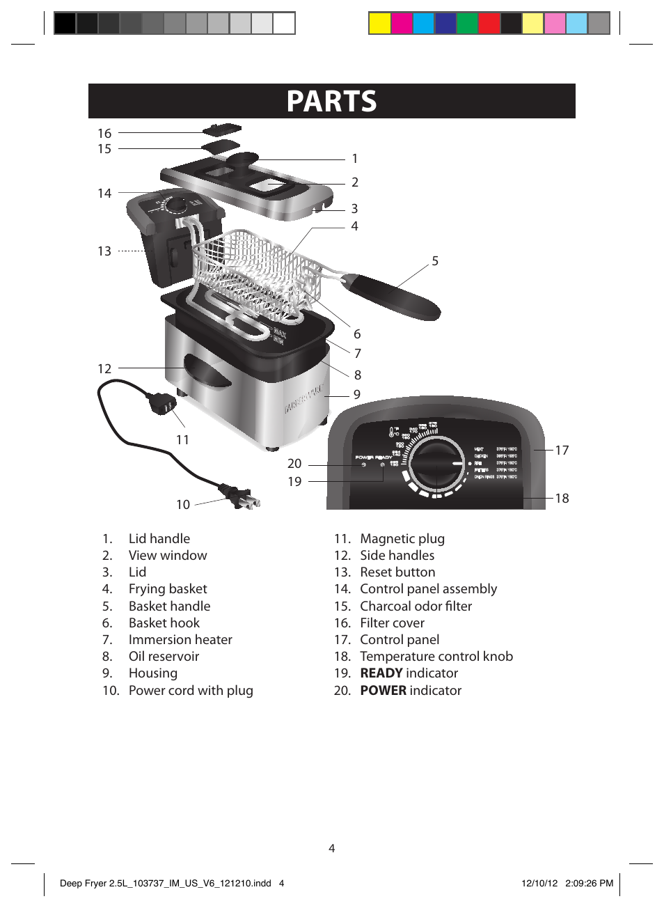Parts | FARBERWARE 103737 2.5L Dual Deep Fryer User Manual | Page 4 / 15