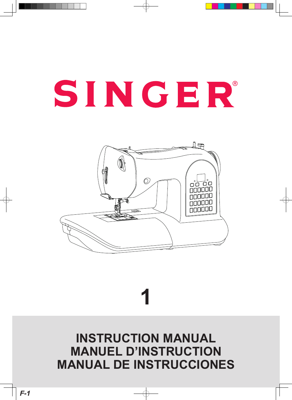SINGER 1 ONE Instruction Manual User Manual | 60 pages | Also for: 1 ONE