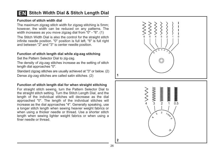 Stitch width dial & stitch length dial | SINGER 4411 HEAVY DUTY User