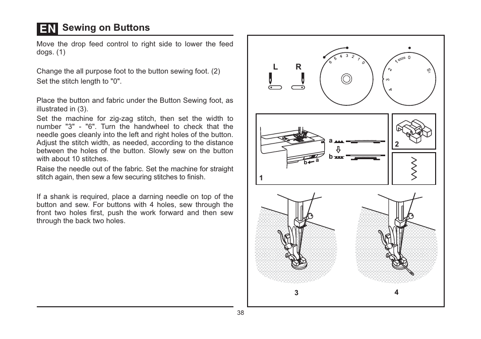 Sewing on buttons | SINGER 4411 HEAVY DUTY User Manual | Page 45 / 63