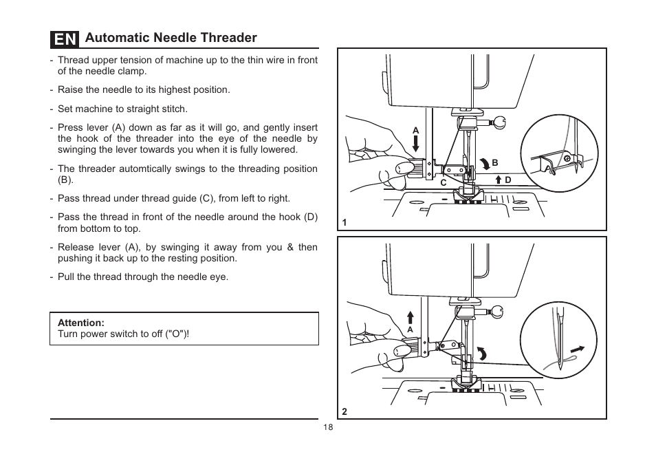 Automatic needle threader | SINGER 44S CLASSIC HEAVY DUTY User Manual