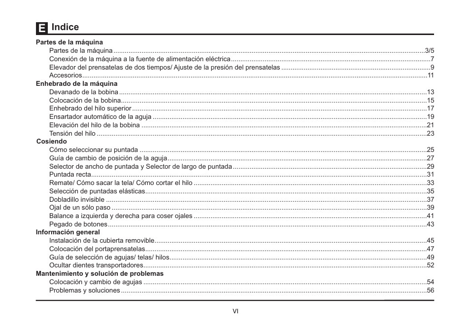 Indice | SINGER 44S CLASSIC HEAVY DUTY User Manual | Page 7 / 65