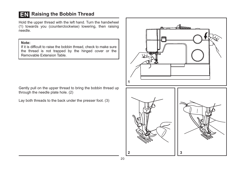 Raising the bobbin thread | SINGER 5523 SCHOLASTIC Instruction Manual