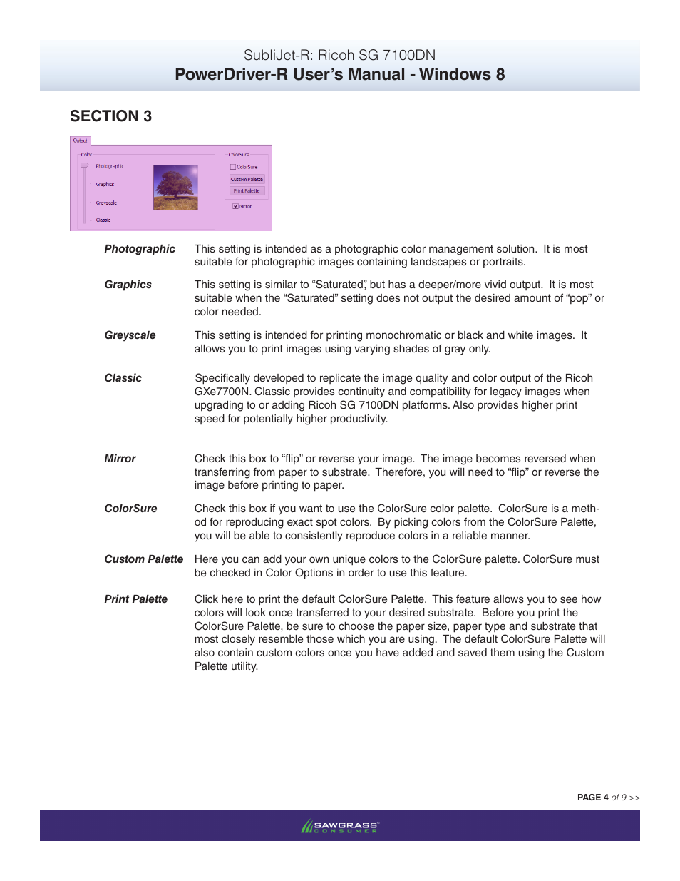 Powerdriver-r user's manual - windows 8, Sublijet-r: ricoh sg 7100dn | Xpres SubliJet R Ricoh SG7100DN (Windows Power Driver Setup): Power Driver User ...