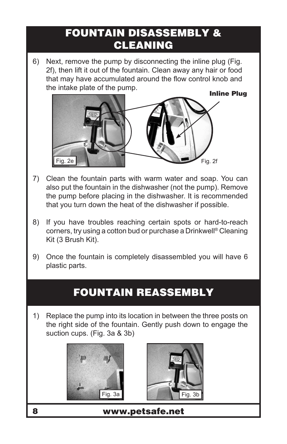 Fountain disassembly & cleaning, Fountain reassembly | Petsafe