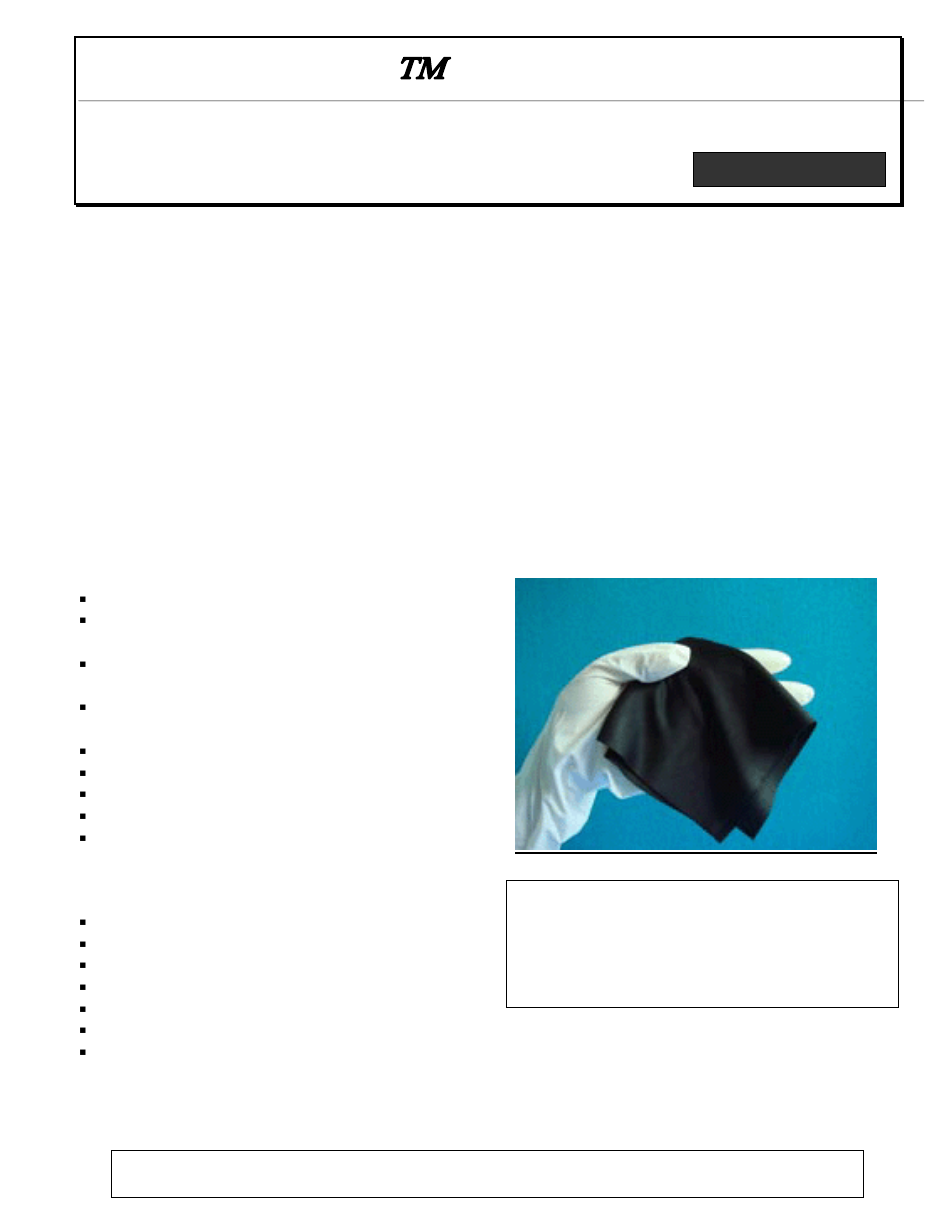 Chemtronics Poly Onyx Esd Wipes 6259besd User Manual 2 Pages