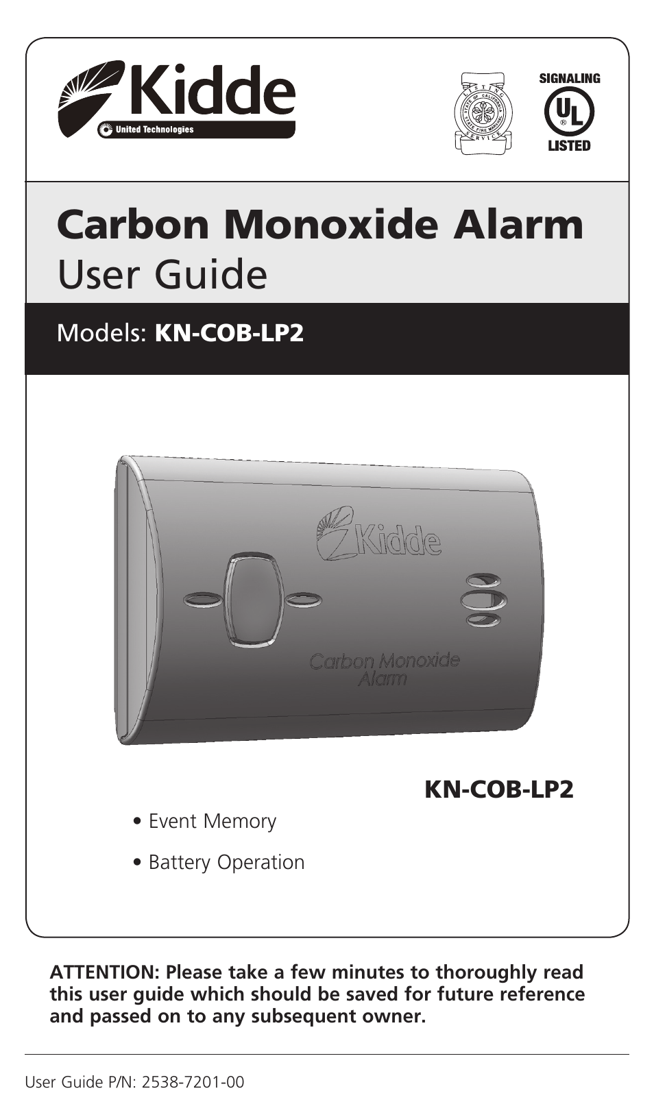 Kidde Kn-cob-lcb-a User Manual