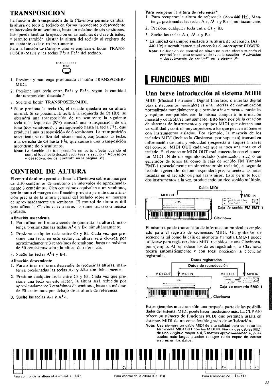 Transposicion, Control de altura, Una breve introducción al sistema