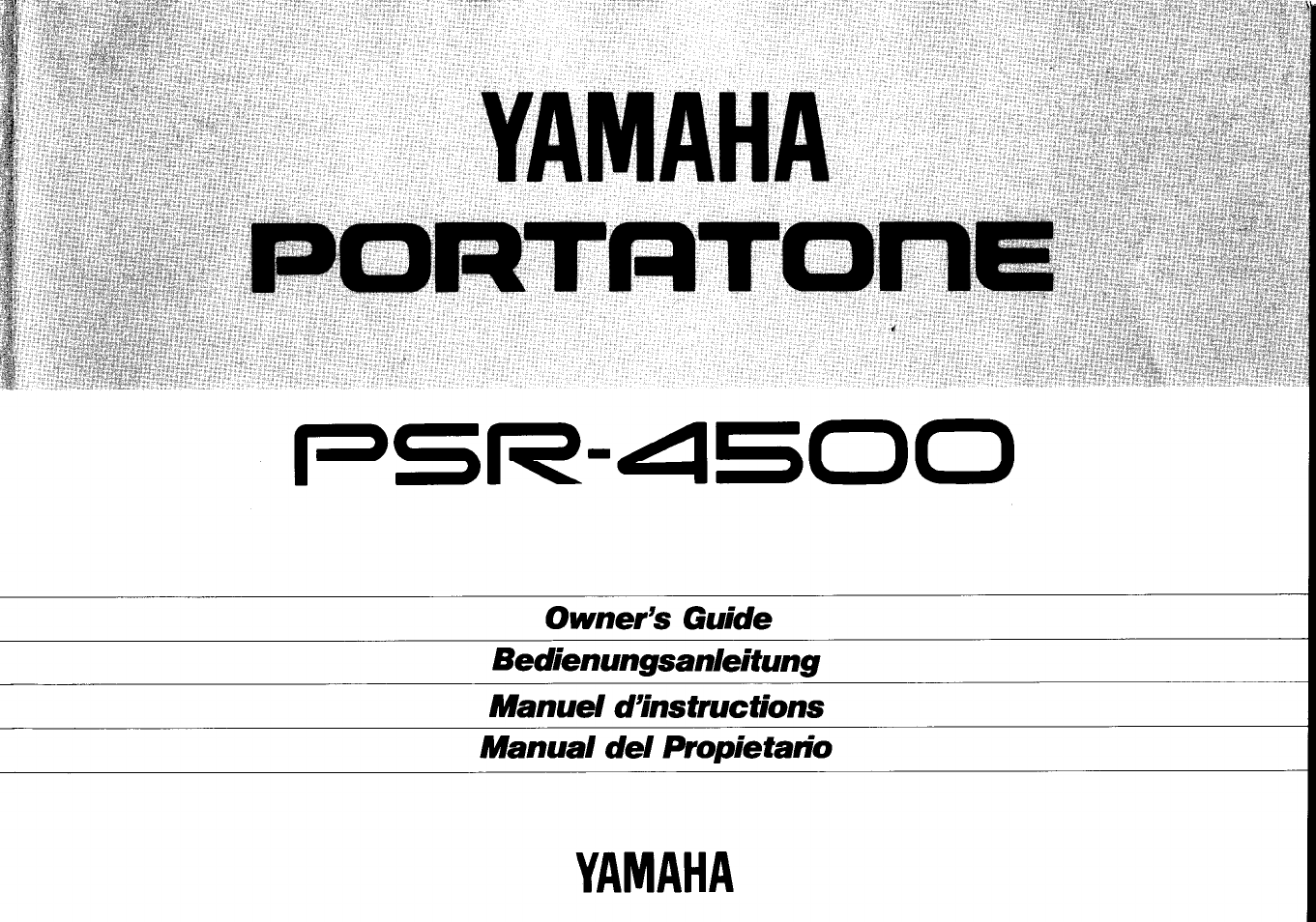 Yamaha Portatone PSR-4500 User Manual | 48 pages