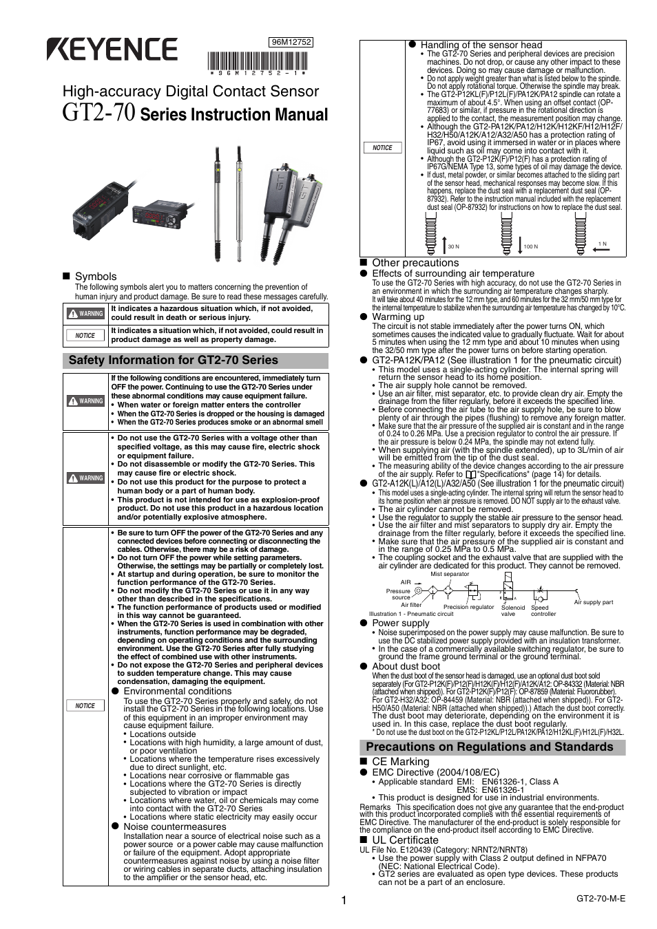 KEYENCE GT2-70 Series User Manual | 16 pages