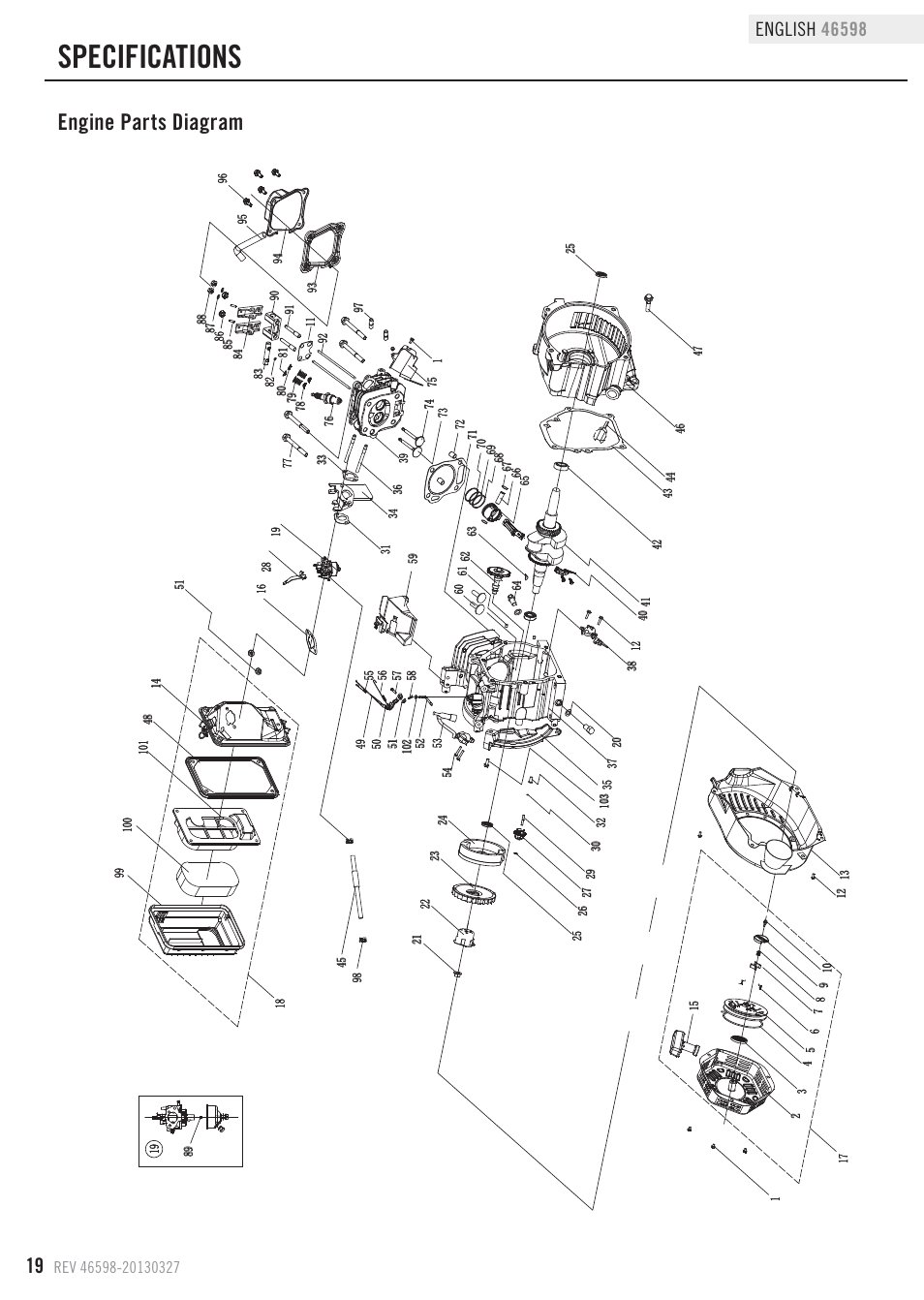 Specifications Engine Parts Diagram