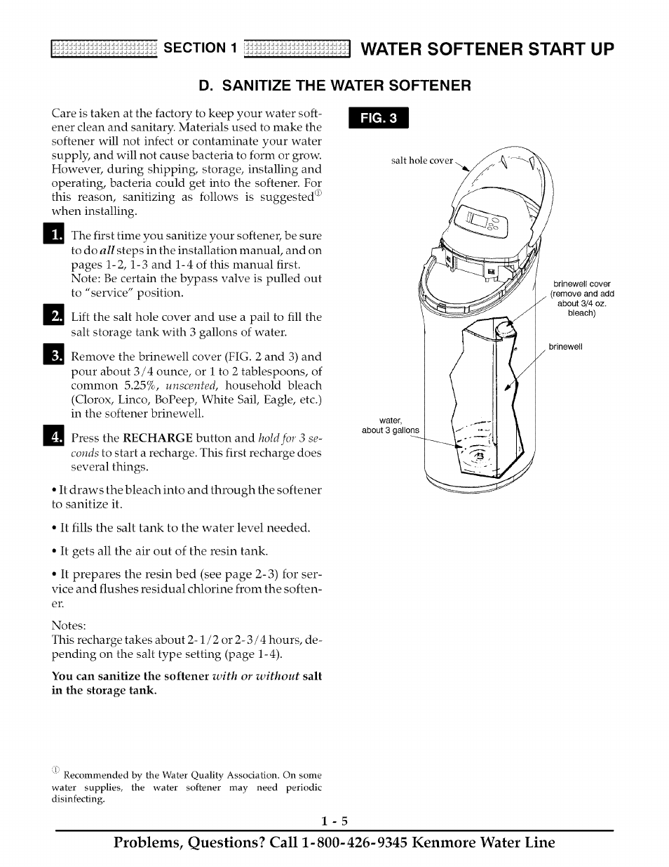 Water softener start up | Kenmore ULTRASOFT 625.38888 User Manual