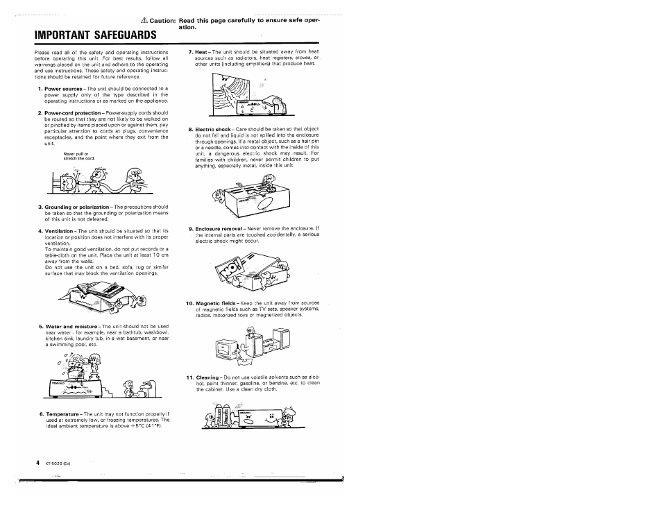 Important safeguards | Kenwood KT-5020 User Manual | Page 4 / 12