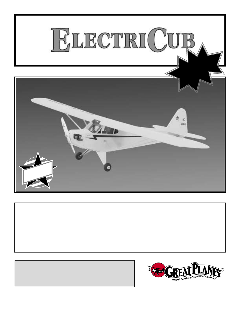 Great Planes ElectriCub Kit GPMA0156 User Manual 48 pages