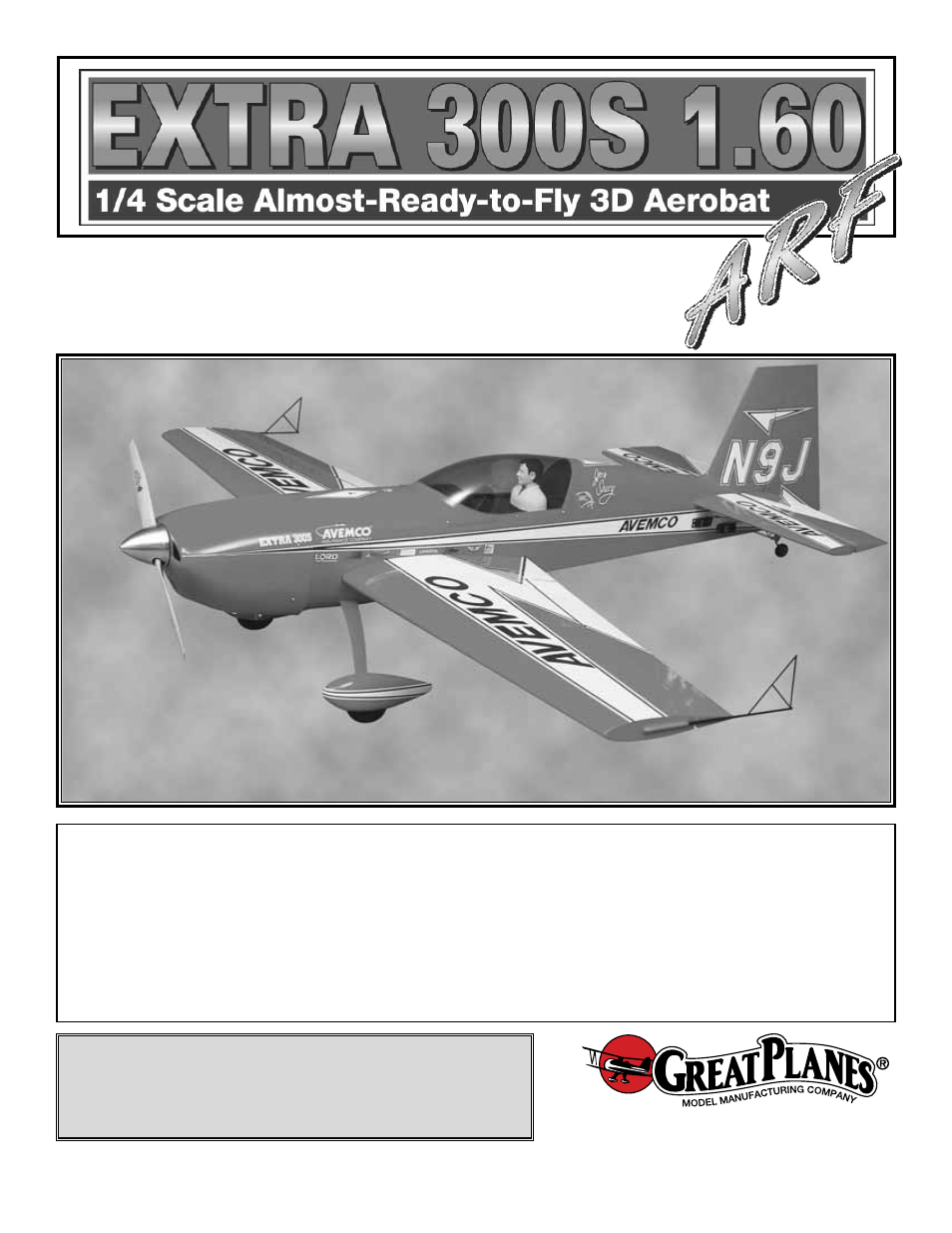 Great Planes Extra 300S 1.60 ARF GPMA1365 User Manual 28 pages