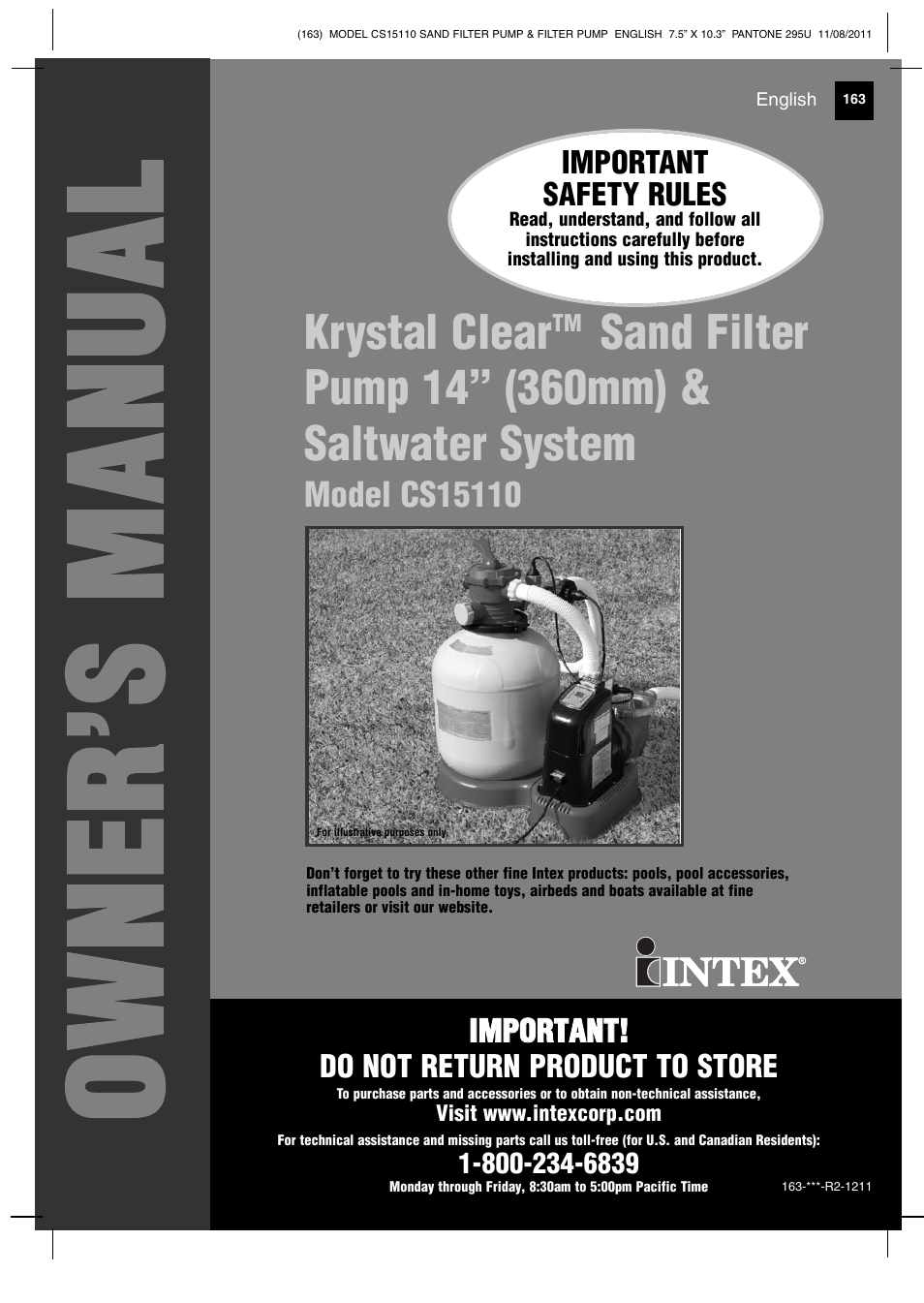 Intex CS15110 Krystal Clear 2012 User Manual | 40 pages