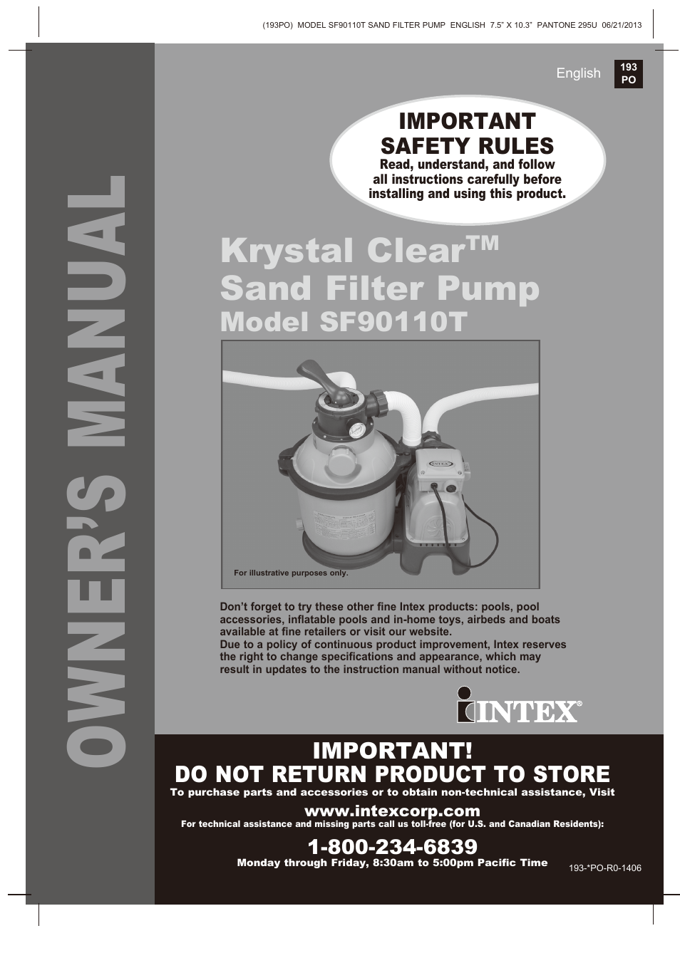 Intex SF90110T Krystal Clear 2014 User Manual | 23 pages