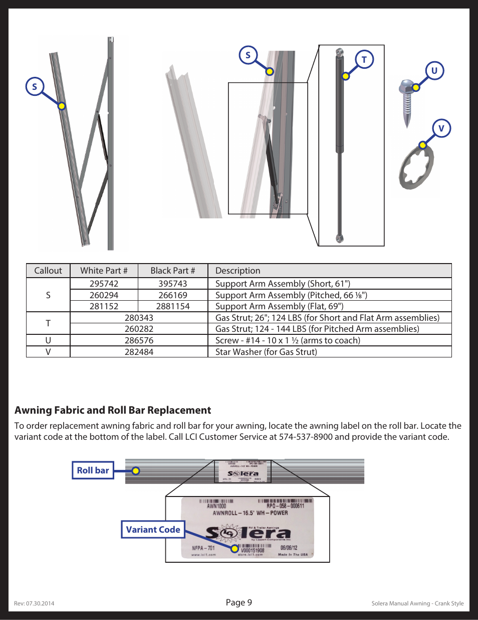 Lippert Components Solera® Manual Awning Crank Style User Manual | Page