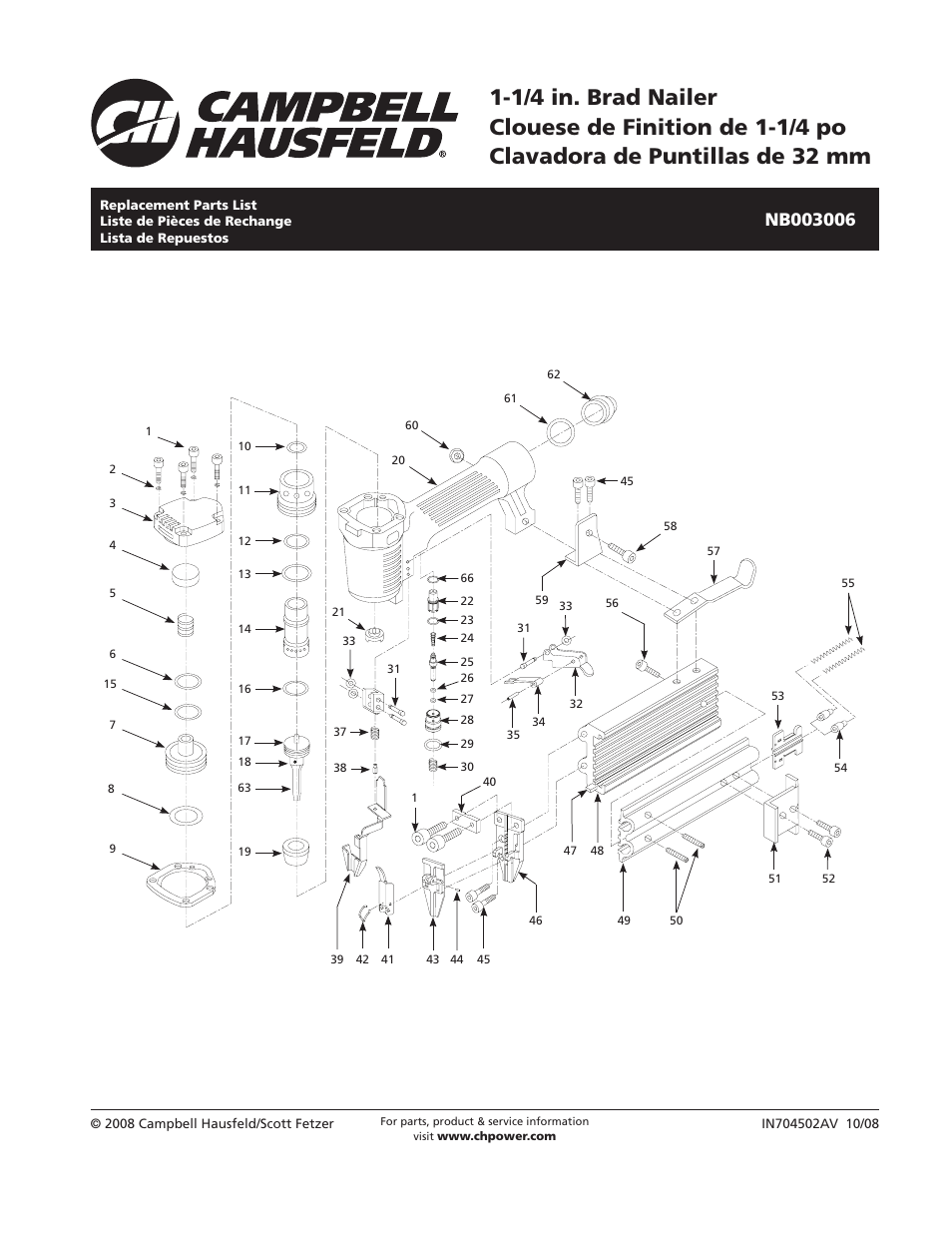 Campbell Hausfeld NB003006 User Manual | 4 pages