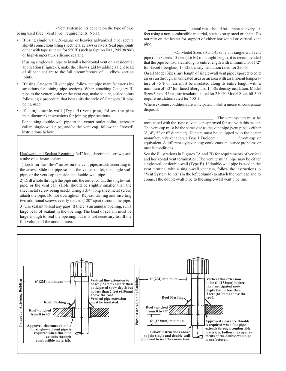 Venting requirements (cont'd) | Reznor FT Unit Installation Manual User