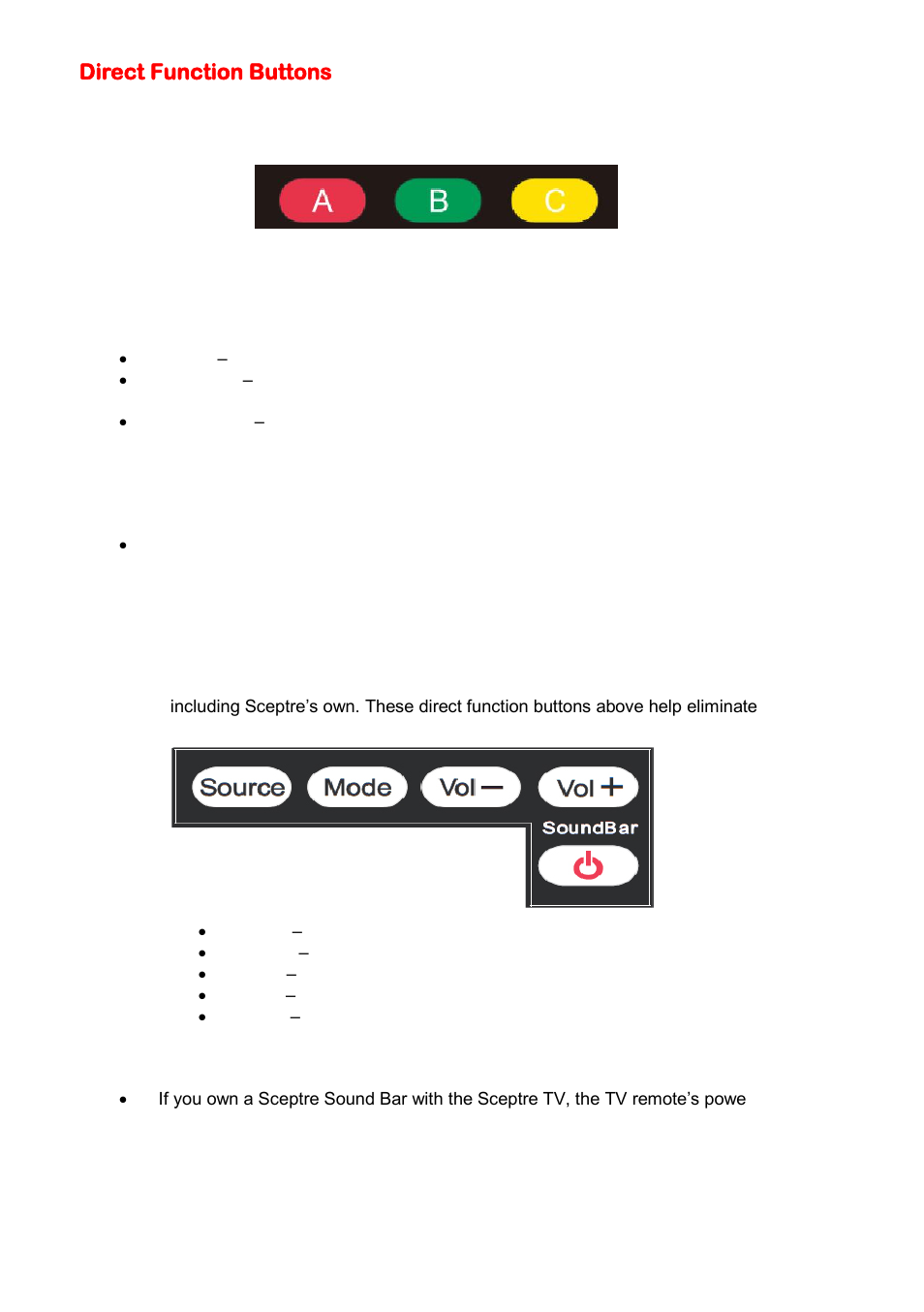 Direct function buttons | Sceptre U508CV-UMK User Manual | Page 42 / 60