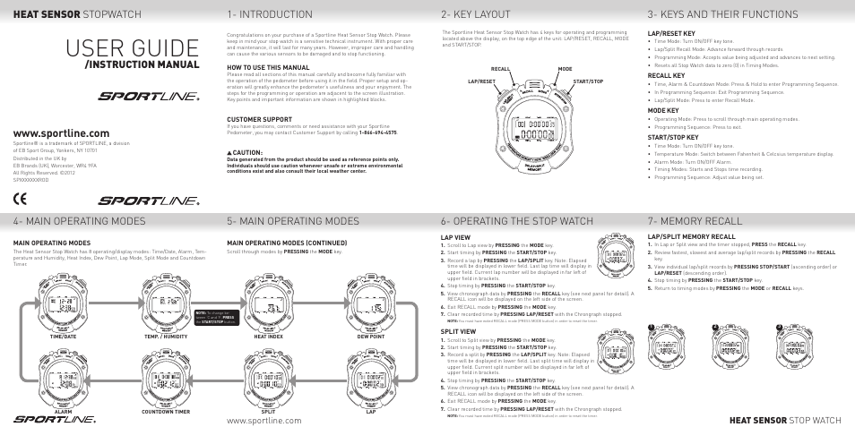 Sportline 490 Heat Sensor Timer User Manual | 2 pages
