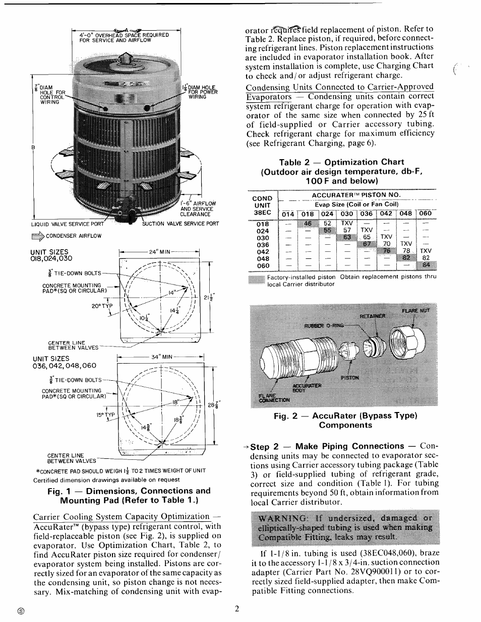 Warning if | Carrier 38EC User Manual | Page 2 / 12