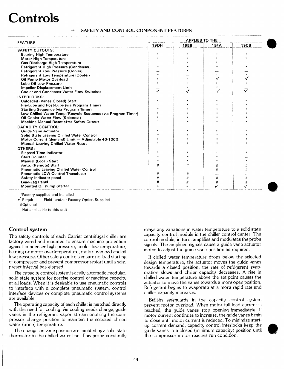 Controls, Control system | Carrier 19 Series User Manual | Page 43 / 49